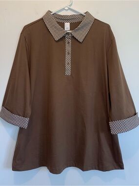 New Cotton Brown Star Polo Shirt Plus Size